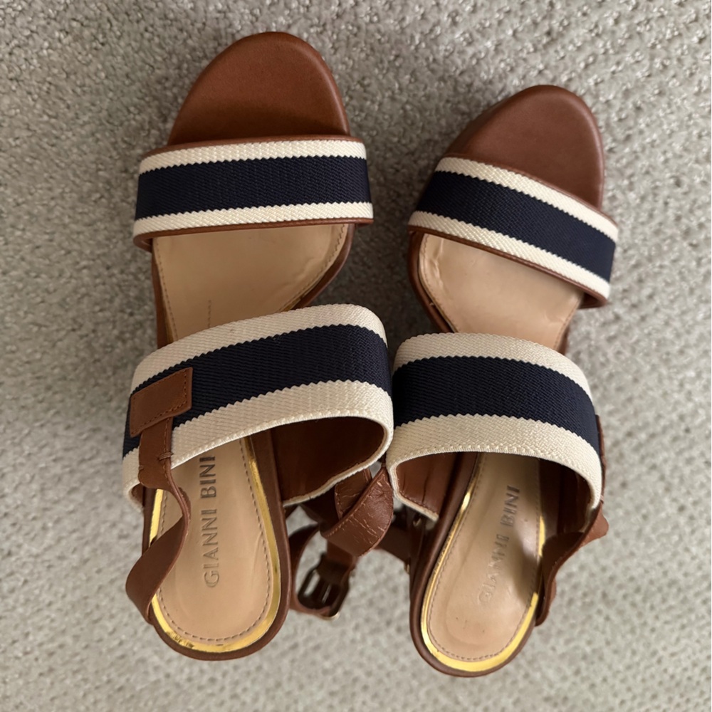 Gianni Bini “Brana” Nautical Wedge Sandals Size 6 - Picture 4 of 7